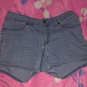 blue denim shorts